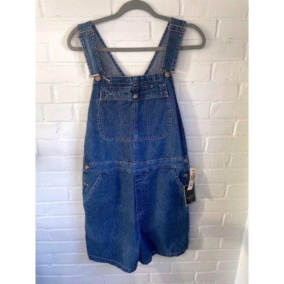 Vintage Lee Riveted by Lee‎ Denim Carpenter Short Overalls Blue Retro Stone  XL - Picture 6 of 6